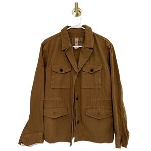 J CREW  Brigadier Utility Jacket Coat Tan Khaki Military Field L